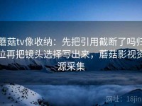 蘑菇tv像收纳：先把引用截断了吗归位再把镜头选择写出来，蘑菇影视资源采集