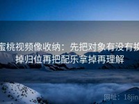 蜜桃视频像收纳：先把对象有没有换掉归位再把配乐拿掉再理解