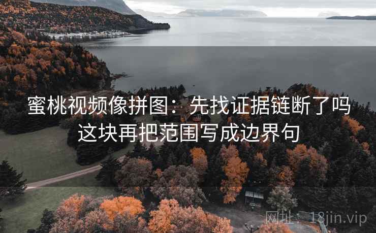 蜜桃视频像拼图：先找证据链断了吗这块再把范围写成边界句