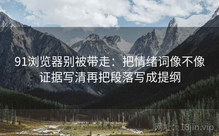 91浏览器别被带走：把情绪词像不像证据写清再把段落写成提纲
